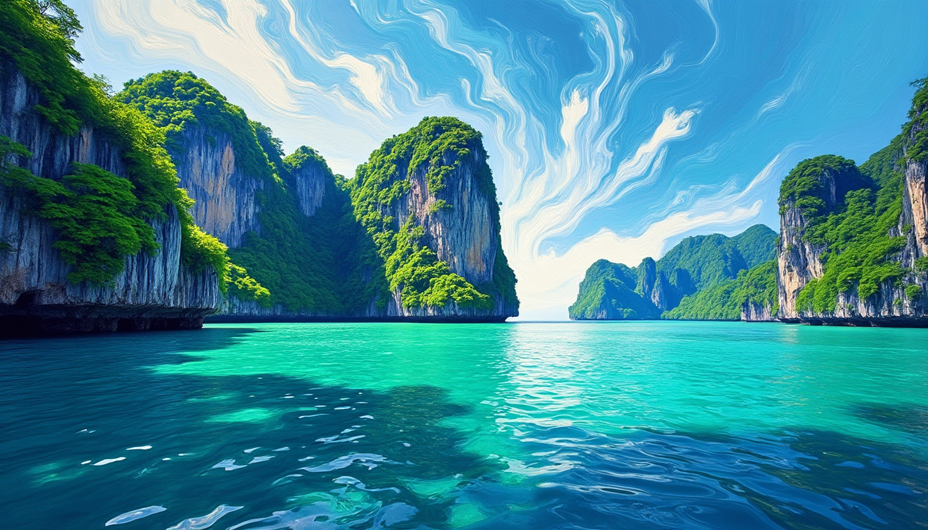 partez à la découverte de la baie de phang nga et du parc national ao phang nga : paysages spectaculaires, îles mythiques et excursions sur les traces de james bond pour une aventure inoubliable en thaïlande.